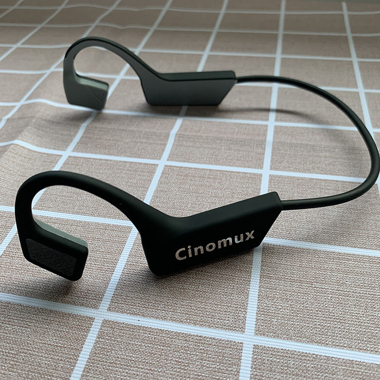 Cinomux Bone Conduction Headphones, Open Ear Wireless Bluetooth Headphones/Earphones, Stereo Lightweight Running Sports Headset with Microphone and Volume Control Black